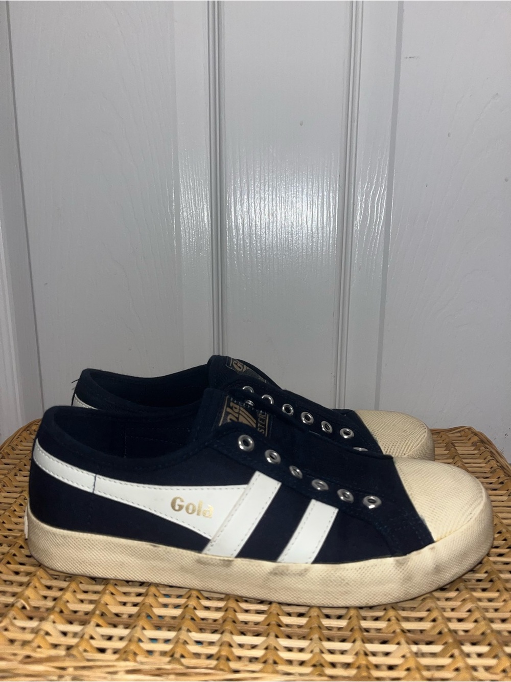 GOLA Coaster slip on sneakers in Navy/Chalk